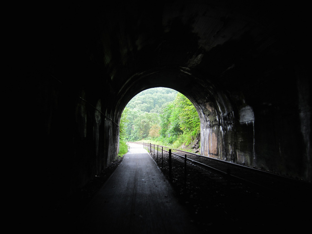 GAP brush tunnel bike train tracks