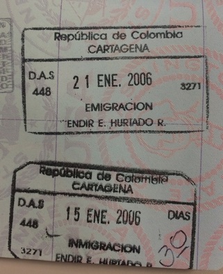 cartagena colombia passport stamp