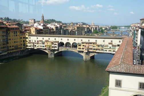 Ponte Vecchio bridge from Uffizi Gallery