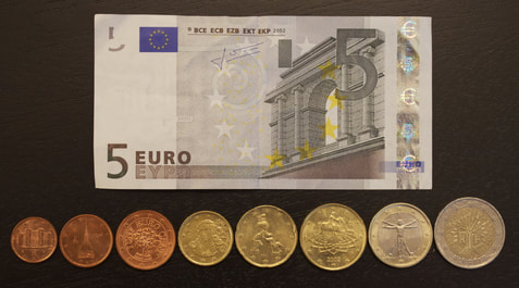italy euro currency bill coins