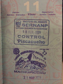 Inca Trail machu Picchu passport stamp