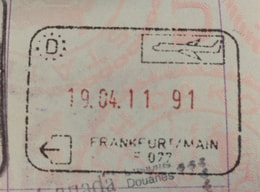 frankfurt germany passport stamp italy