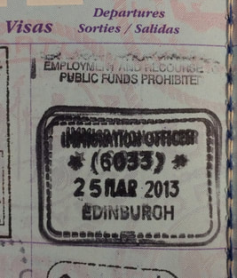 edinburgh scotland passport stamp